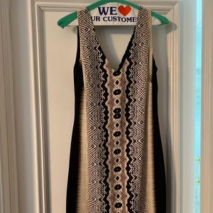 Nicole Miller, Size 2, Black, Beige, Brown Snake Skin Dress